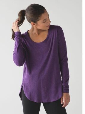Lululemon Love Scoop Long Sleeve Heathered Darkest Magenta